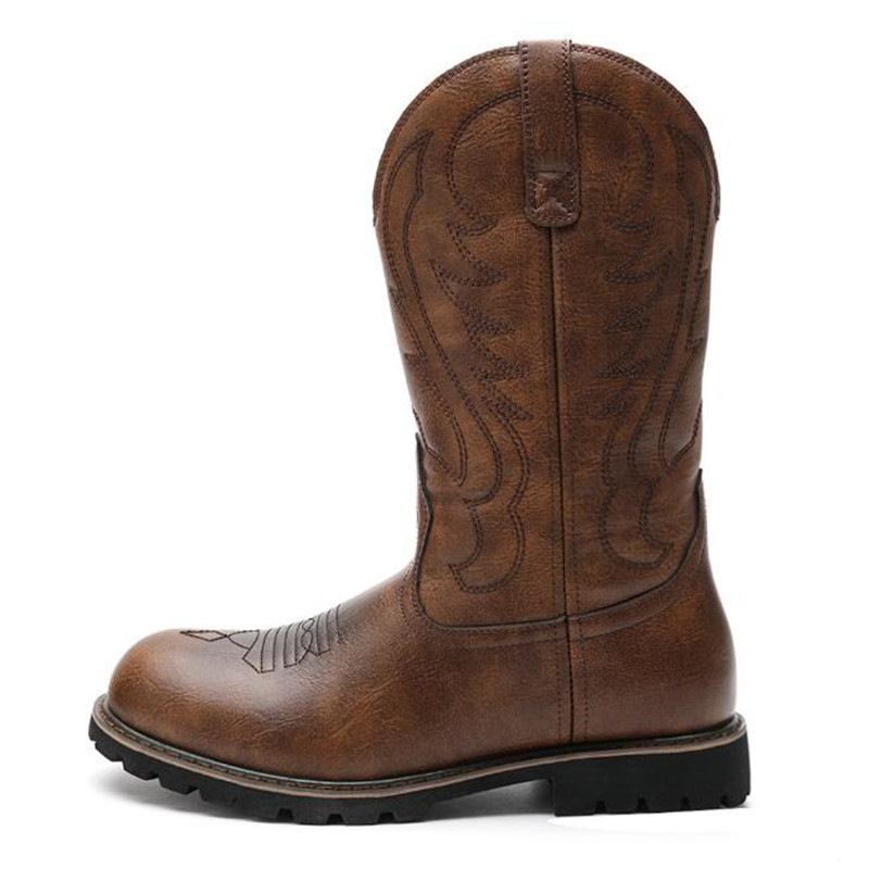 Vintage Fashion For Mens - Modeontwerper Goth Heren Cowboylaarzen Instapper Borduurproces