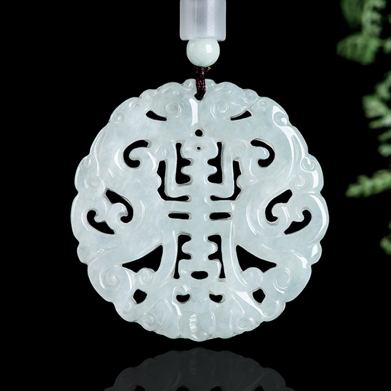 Vintage Fashion Jewelry - Birmese Jadeïet Draak Hanger Ketting Vintage