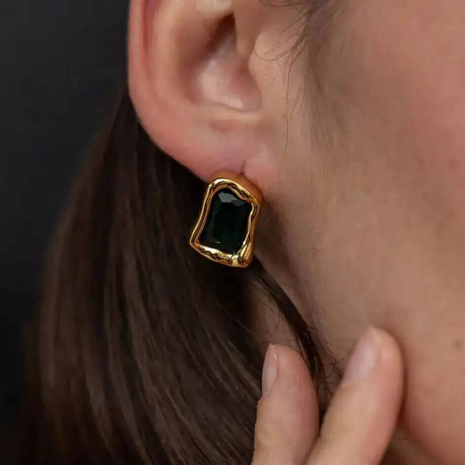 Z Vintage Fashion - IngeSight.Z Prachtige vierkante zirkoon 18K vergulde