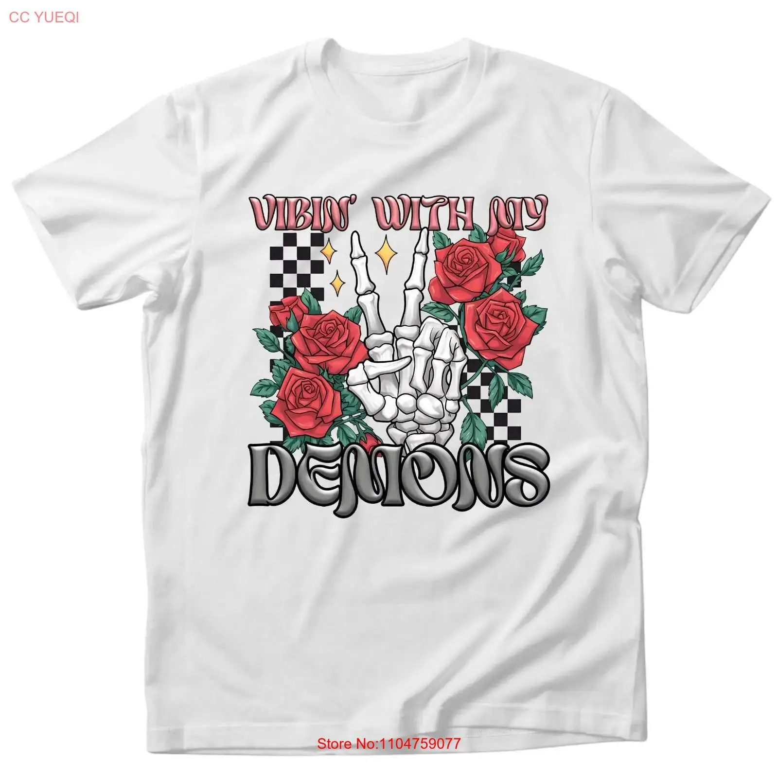 Vintage Vibes Fashion - Vibing met mijn demonen T-shirt nieuwigheid
