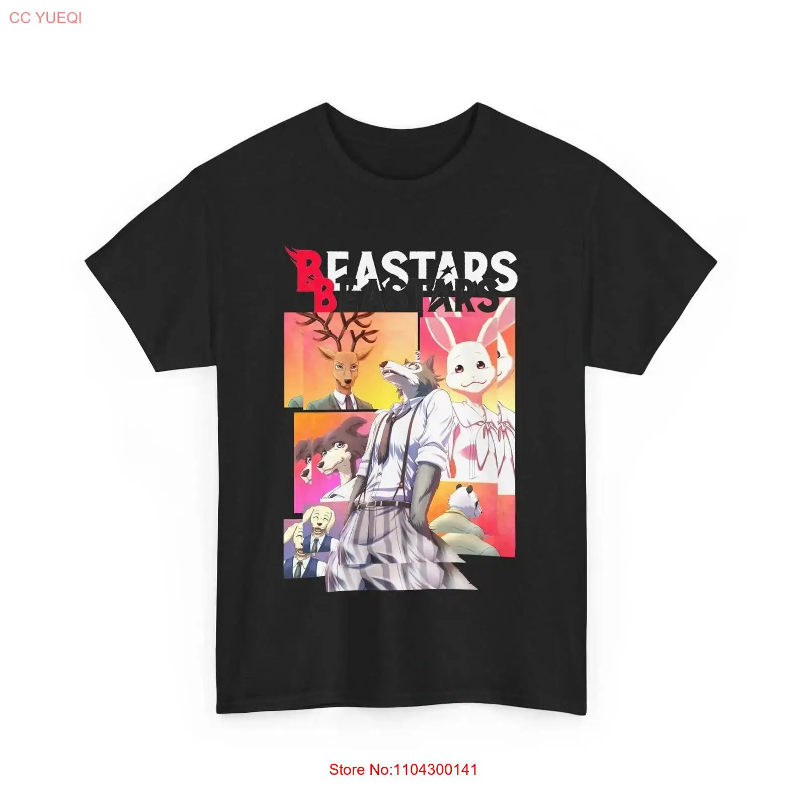 Vintage Fashion Wear - Anime Beastars Legoshi zwart T-shirt vintage