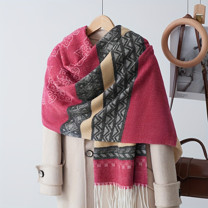 Vintage Fashion Look - 1 stuk multi-color etnische stijl nep-sjaal,