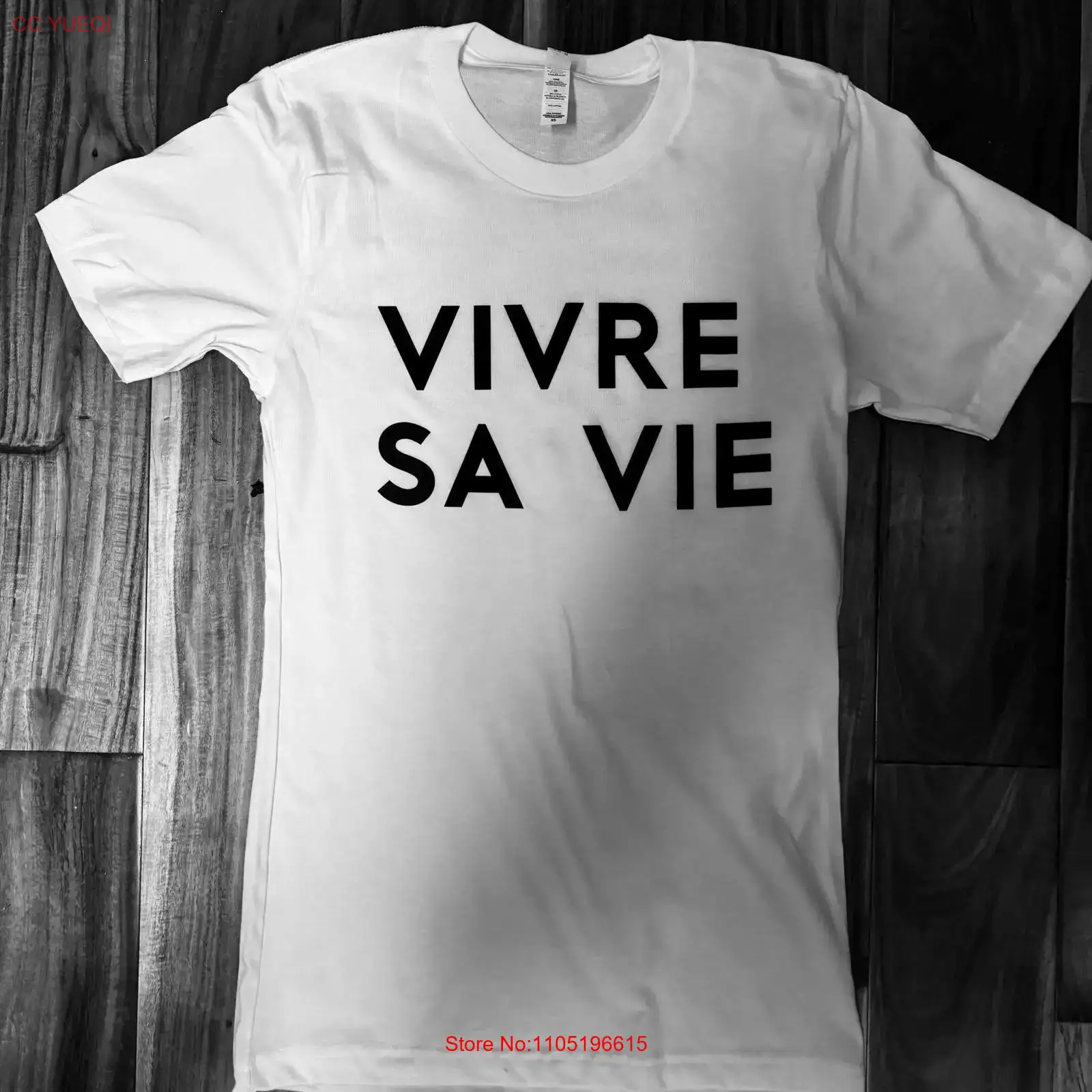French Vintage Fashion - Live your Life Franse T-shirt vintage