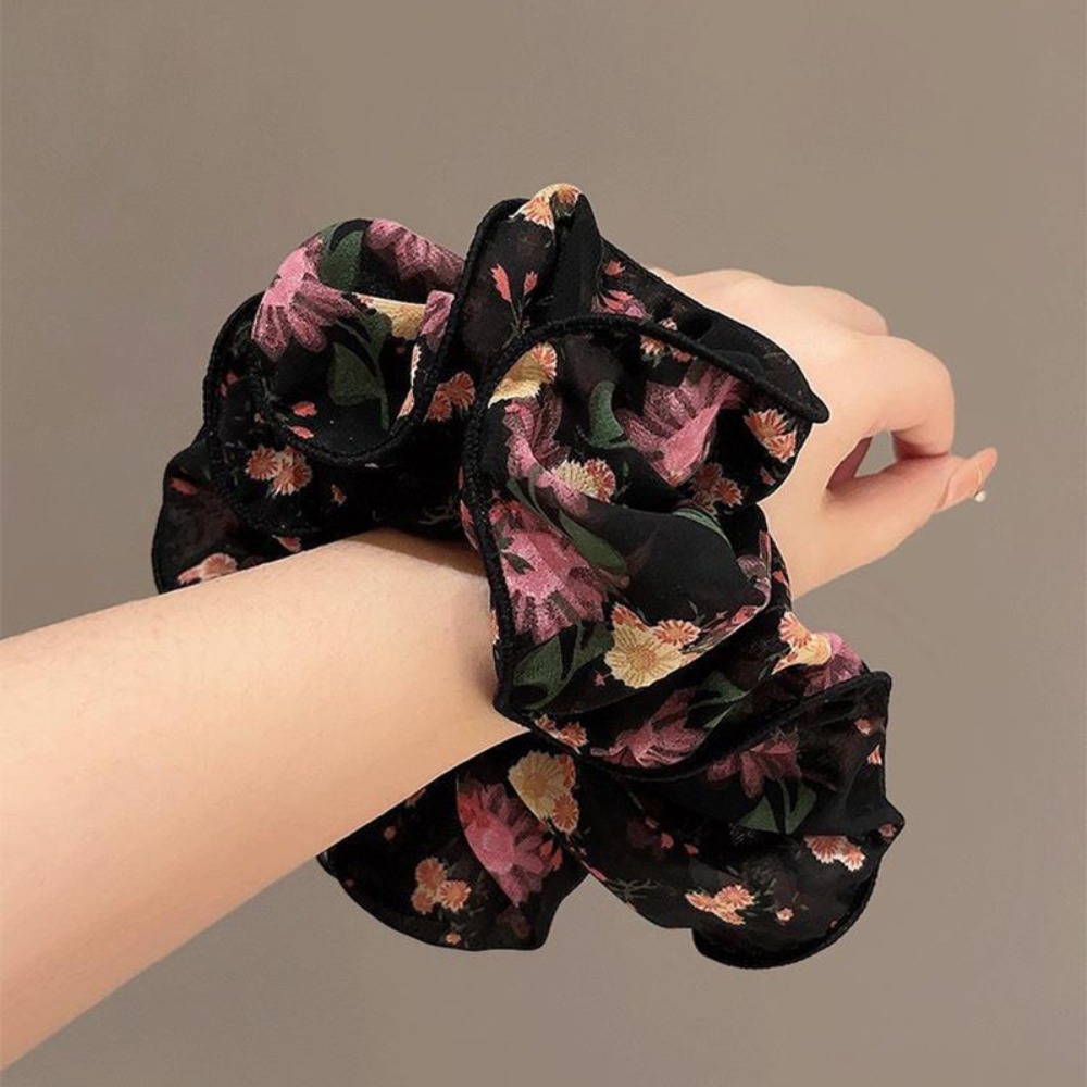 Vintage Fashion Look - 1pc Fashion Vintage donkere bloemen chiffon