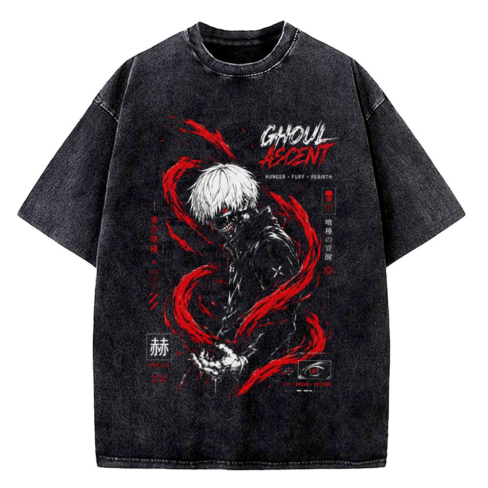 Vintage Fashion Tokyo - Tokyo Ghoul Vintage gewassen katoenen t-shirt