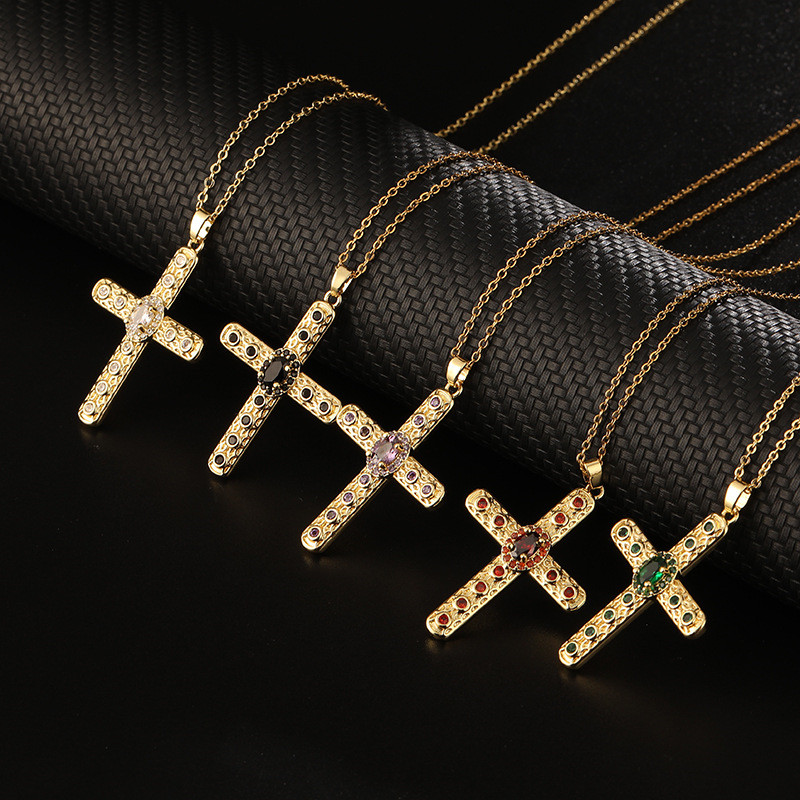 Vintage Fashion Newtown - Nieuwe Ontwerp Zirkoon Kruis Hanger Ketting