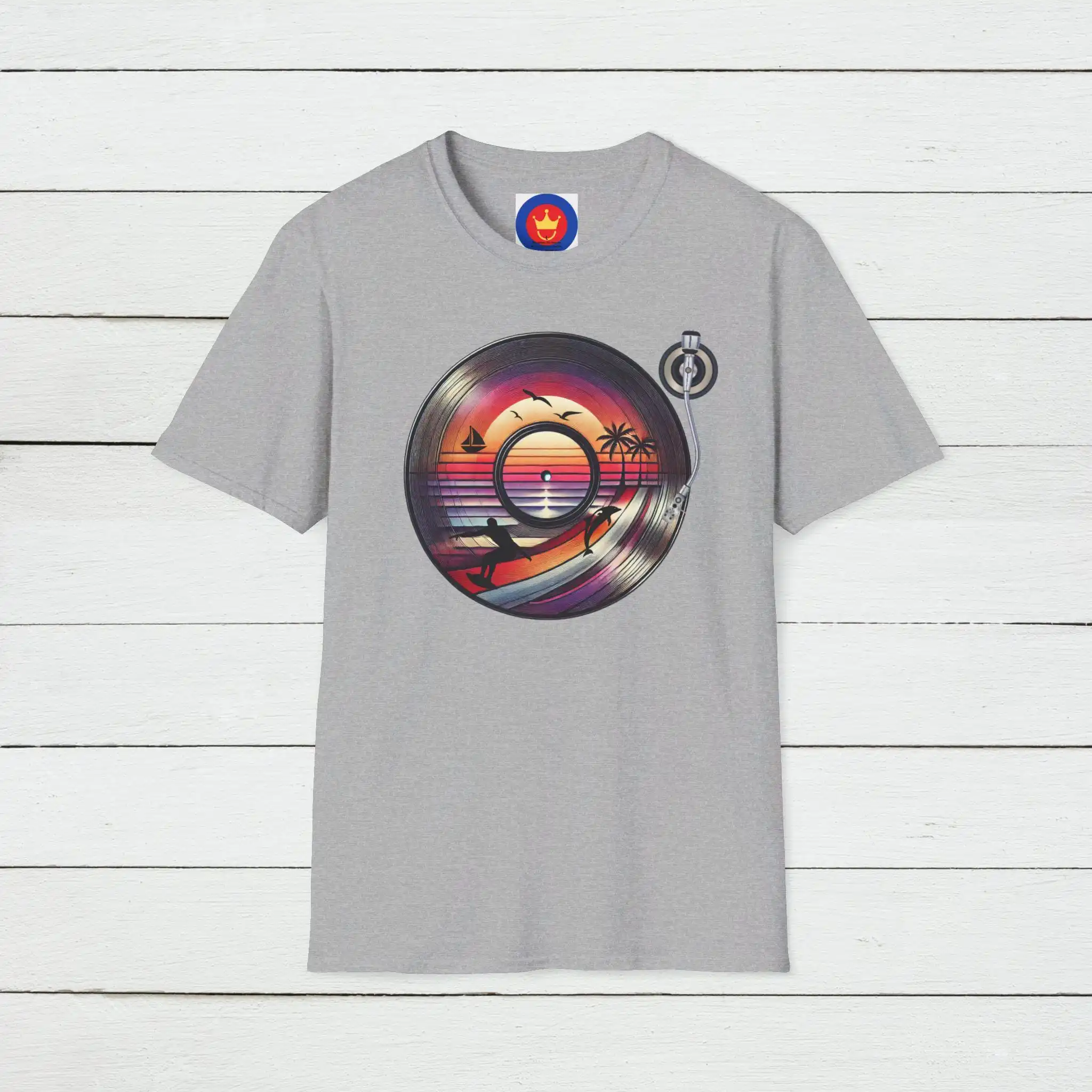 Retro strand vinyl T-shirt vin - Vintage Vibes Fashion recensie en prijs