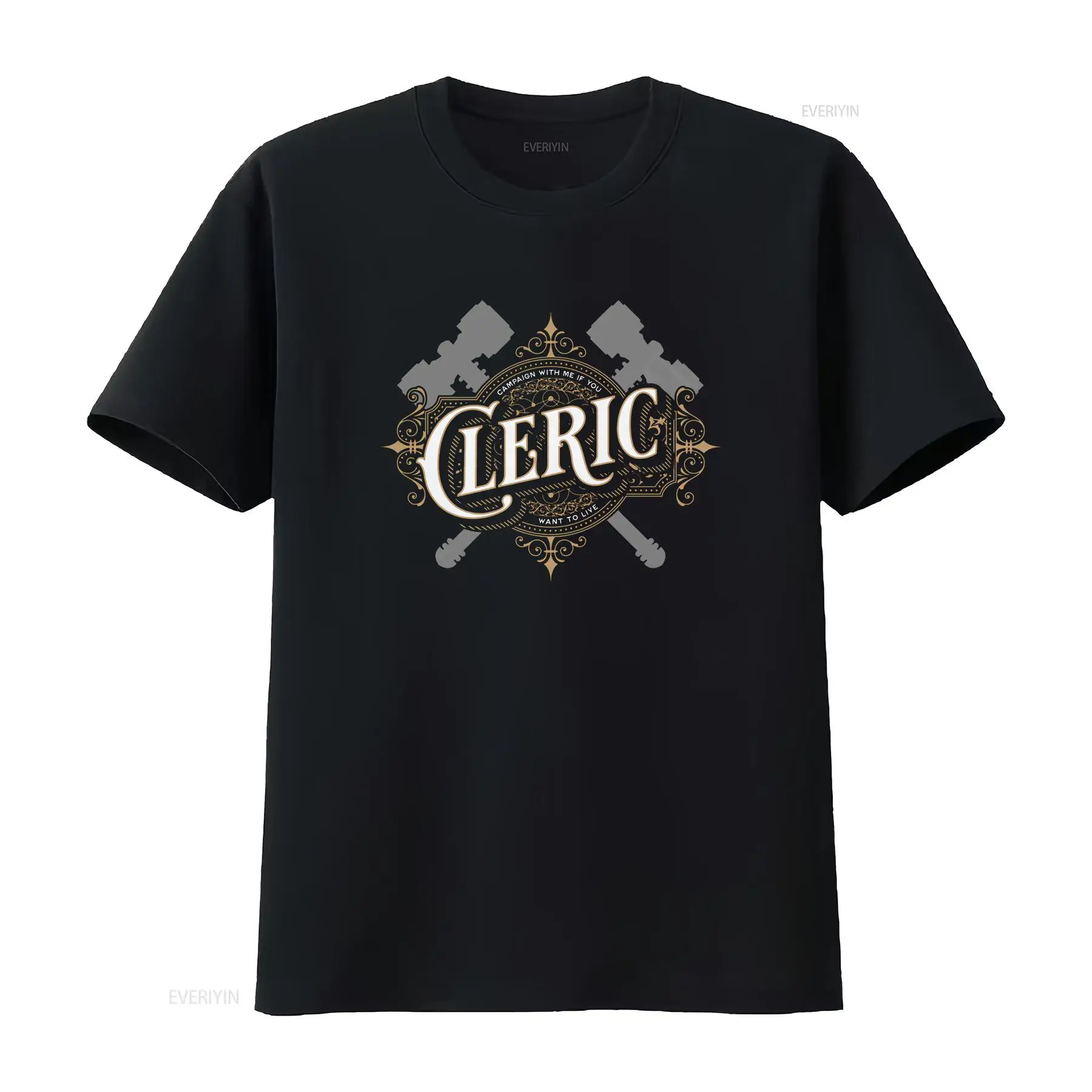 DnD Cleric T-shirt Retro Lette - Vintage Fashion Font recensie en prijs