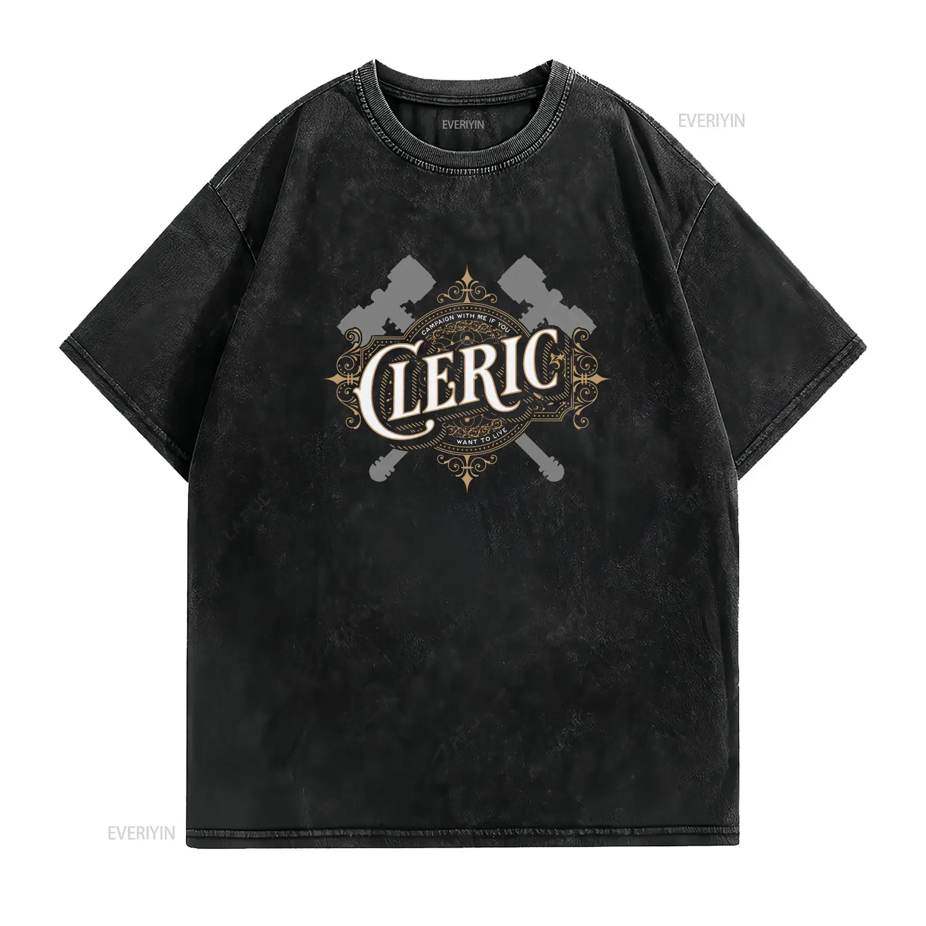 DnD Cleric T-shirt Retro Lette - Vintage Fashion Font recensie en prijs
