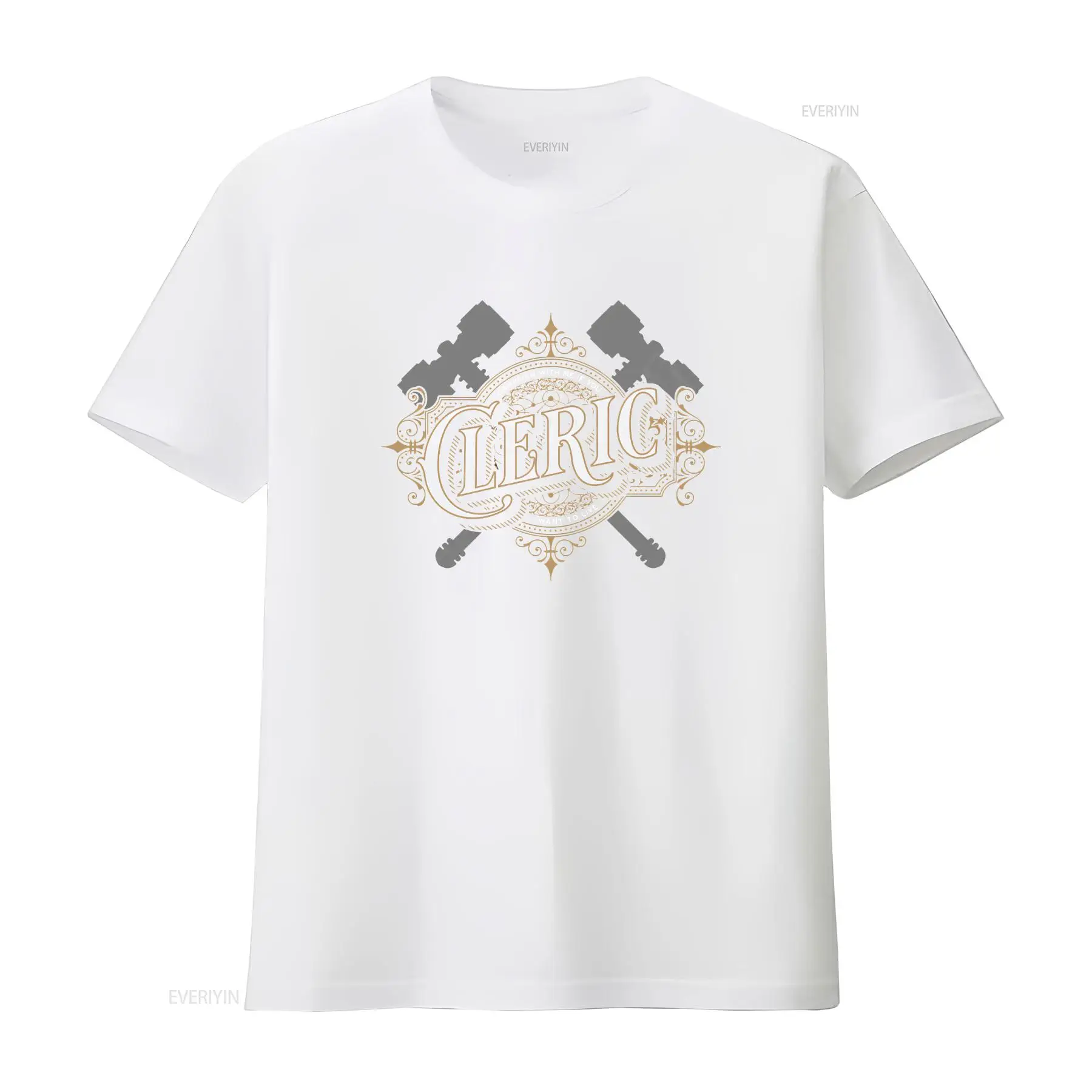 DnD Cleric T-shirt Retro Lette - Vintage Fashion Font recensie en prijs