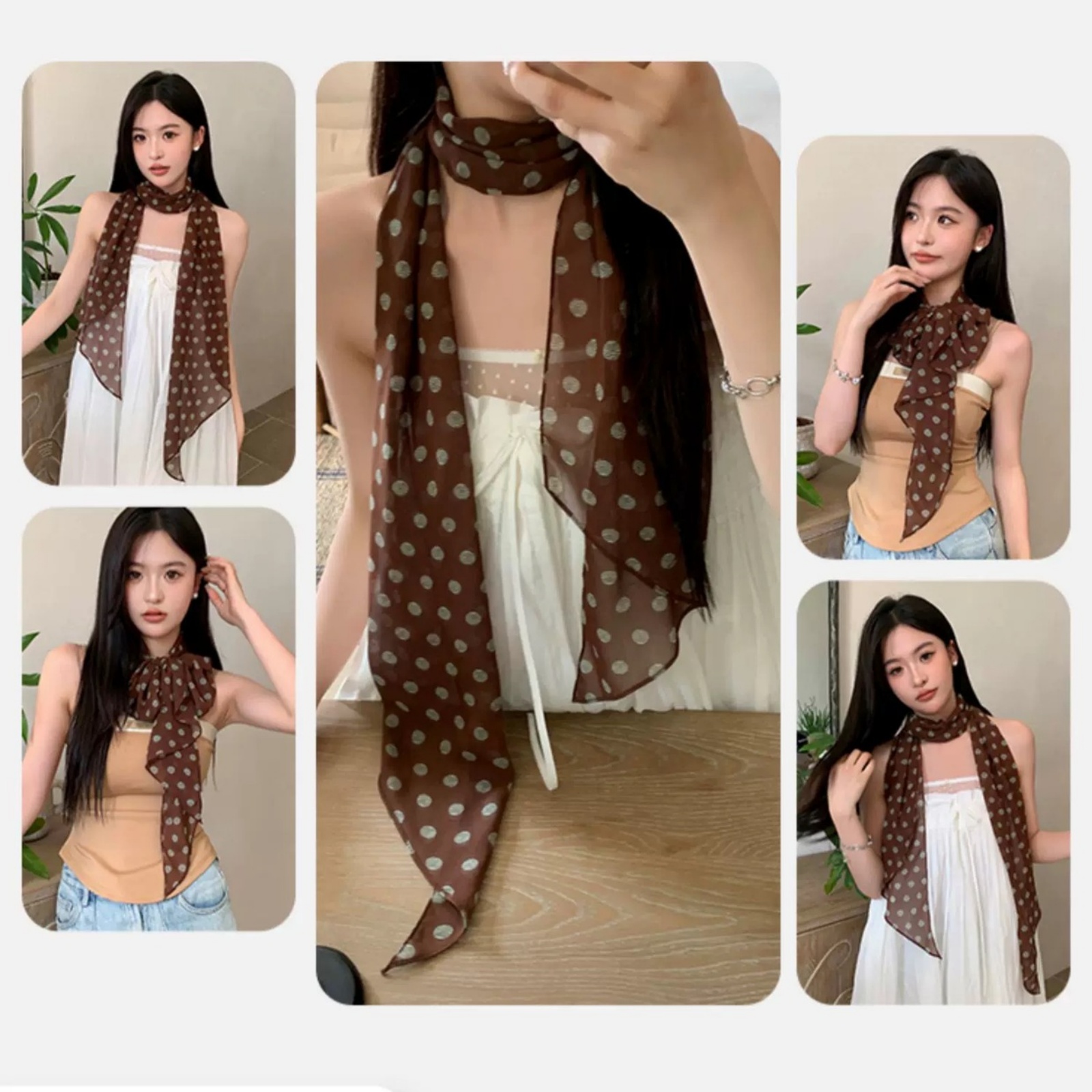 Vintage chiffon sjaal met stip - Vintage Fashion Wear recensie en prijs