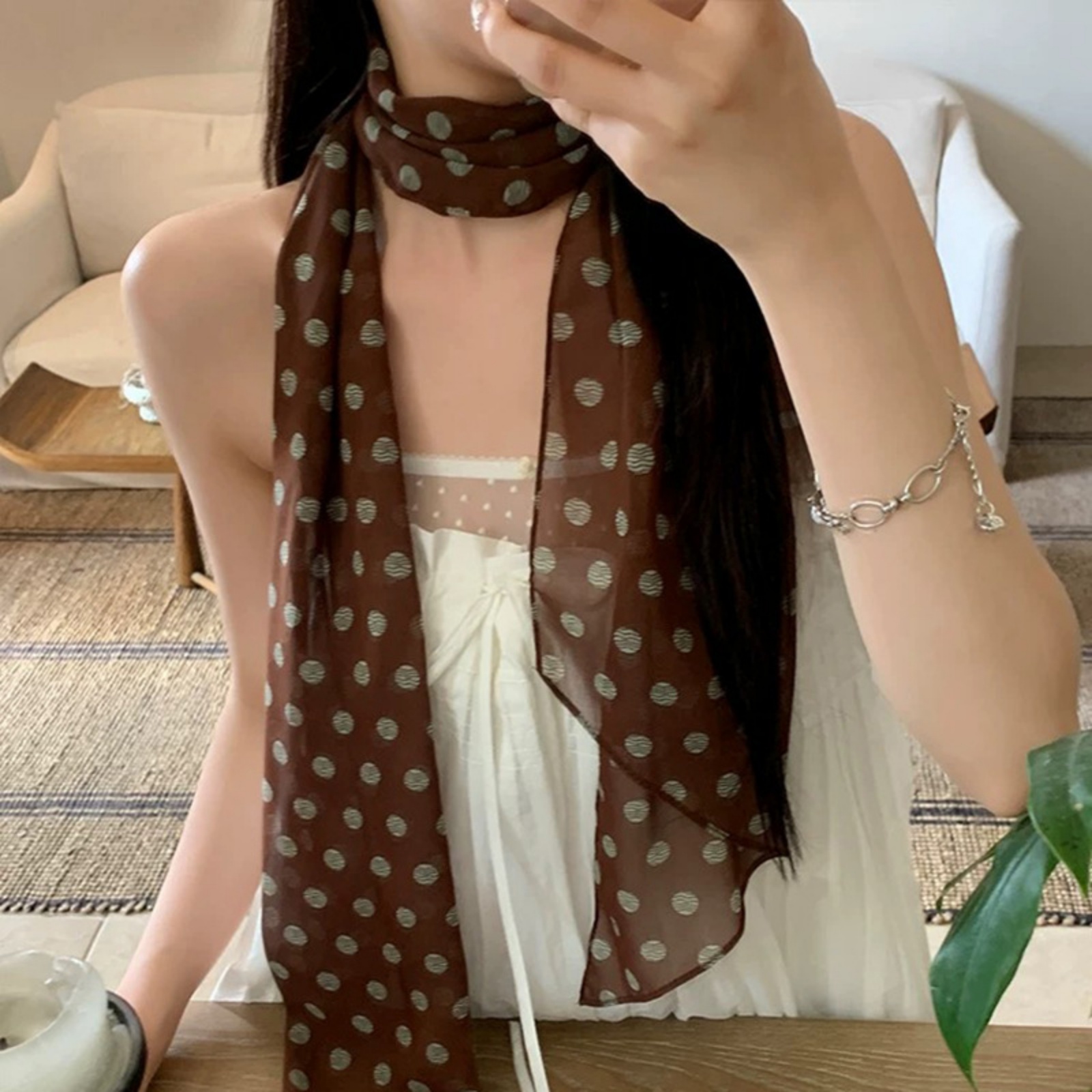Vintage chiffon sjaal met stip - Vintage Fashion Wear recensie en prijs