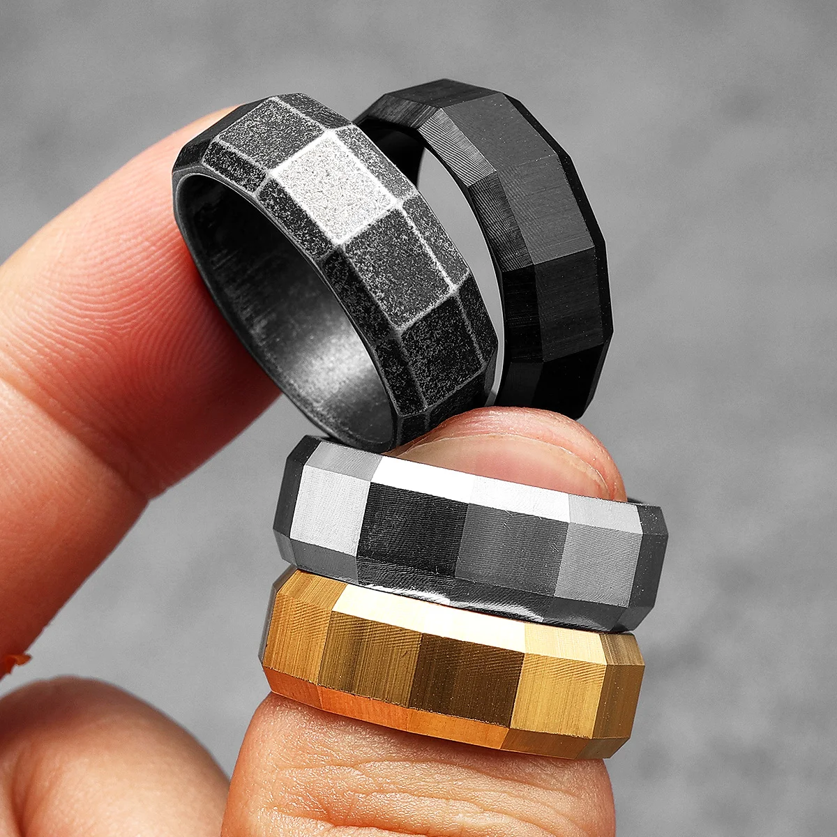 Geometrische Cuts Mannen Ringe - Vintage Fashion Newtown recensie en prijs